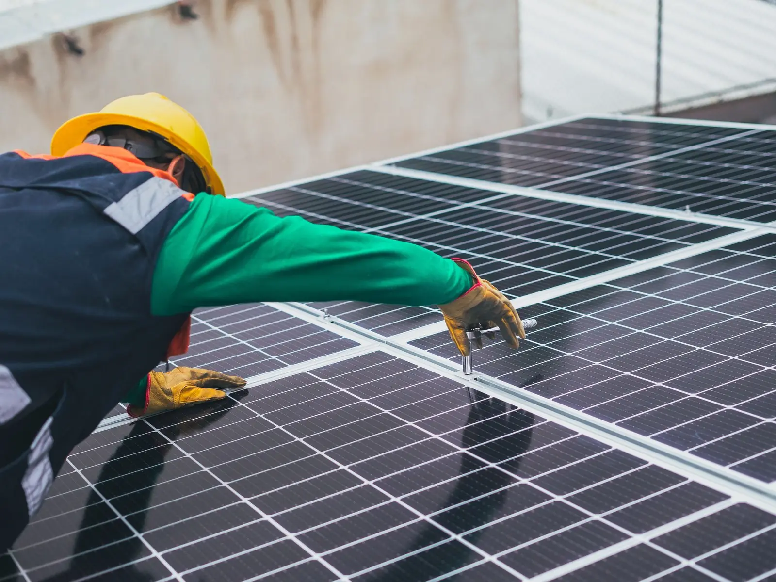 Solar technician at work (illustrative)